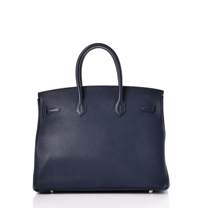 Hermes Taurillon Clemence Birkin 35 Bleu Saphir 5 of 38