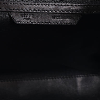 Celine Smooth Calfskin Linen Tricolor Mini Luggage Black Khaki Navy 6 of 10