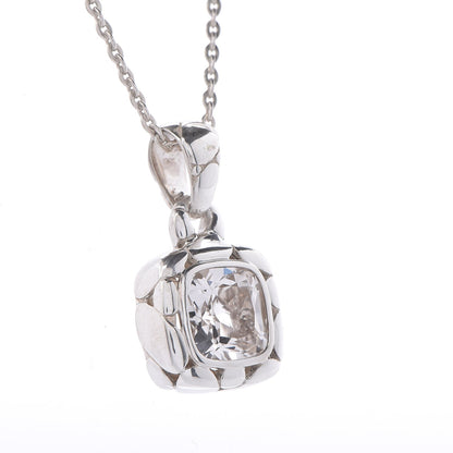 John Hardy Sterling Silver White Topaz Kali Square Pendant Necklace 5 of 6