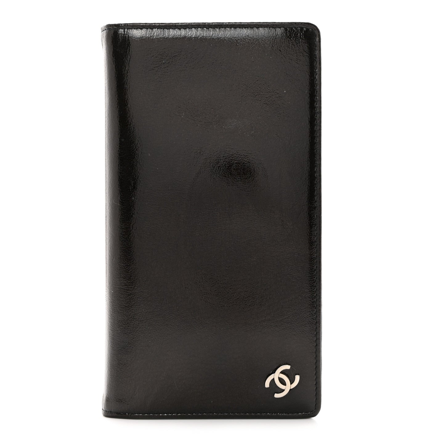 Grained Patent CC Yen Wallet Black