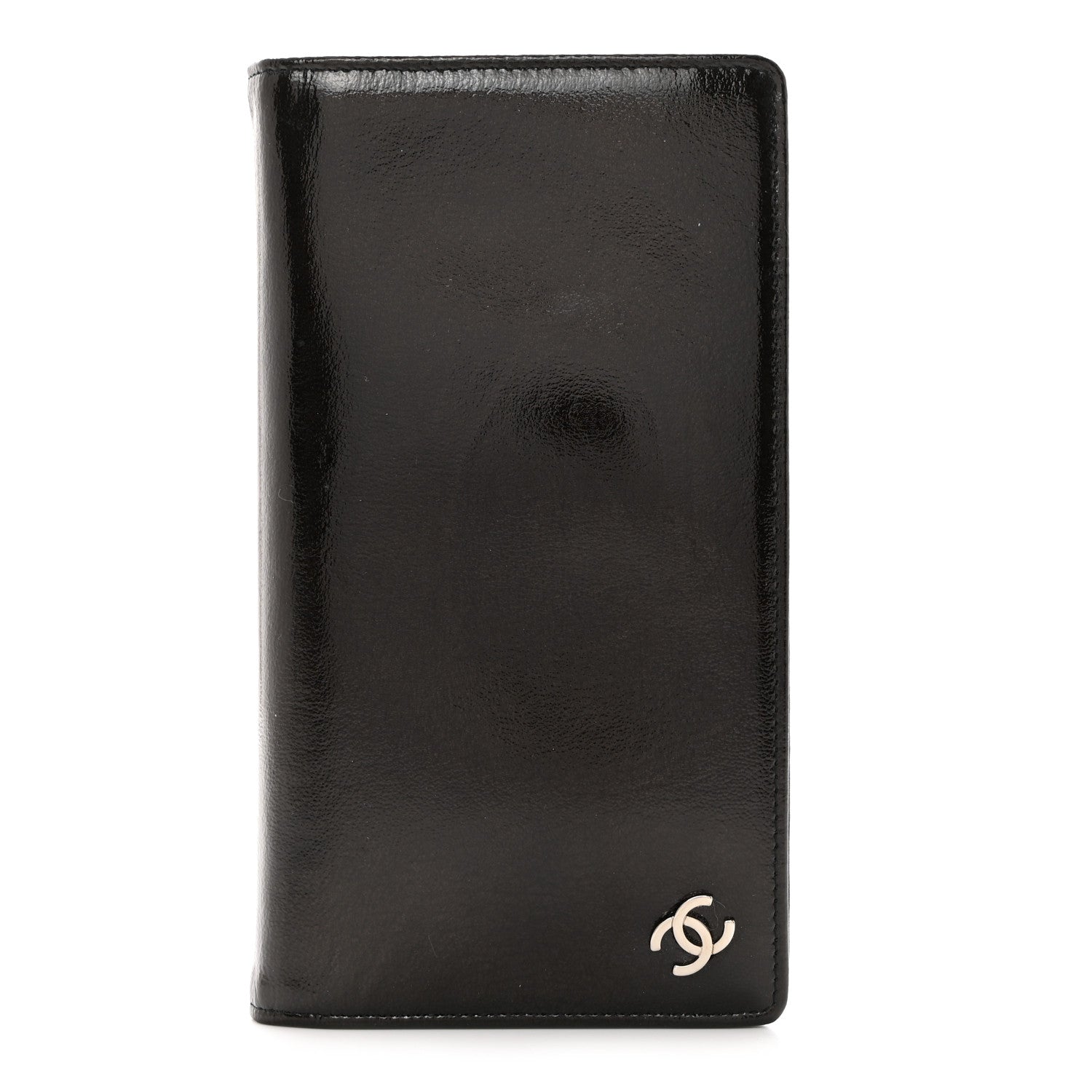 Chanel Grained Patent CC Yen Wallet Black 1 of 8