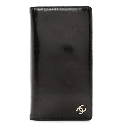 Chanel Grained Patent CC Yen Wallet Black 1 of 8