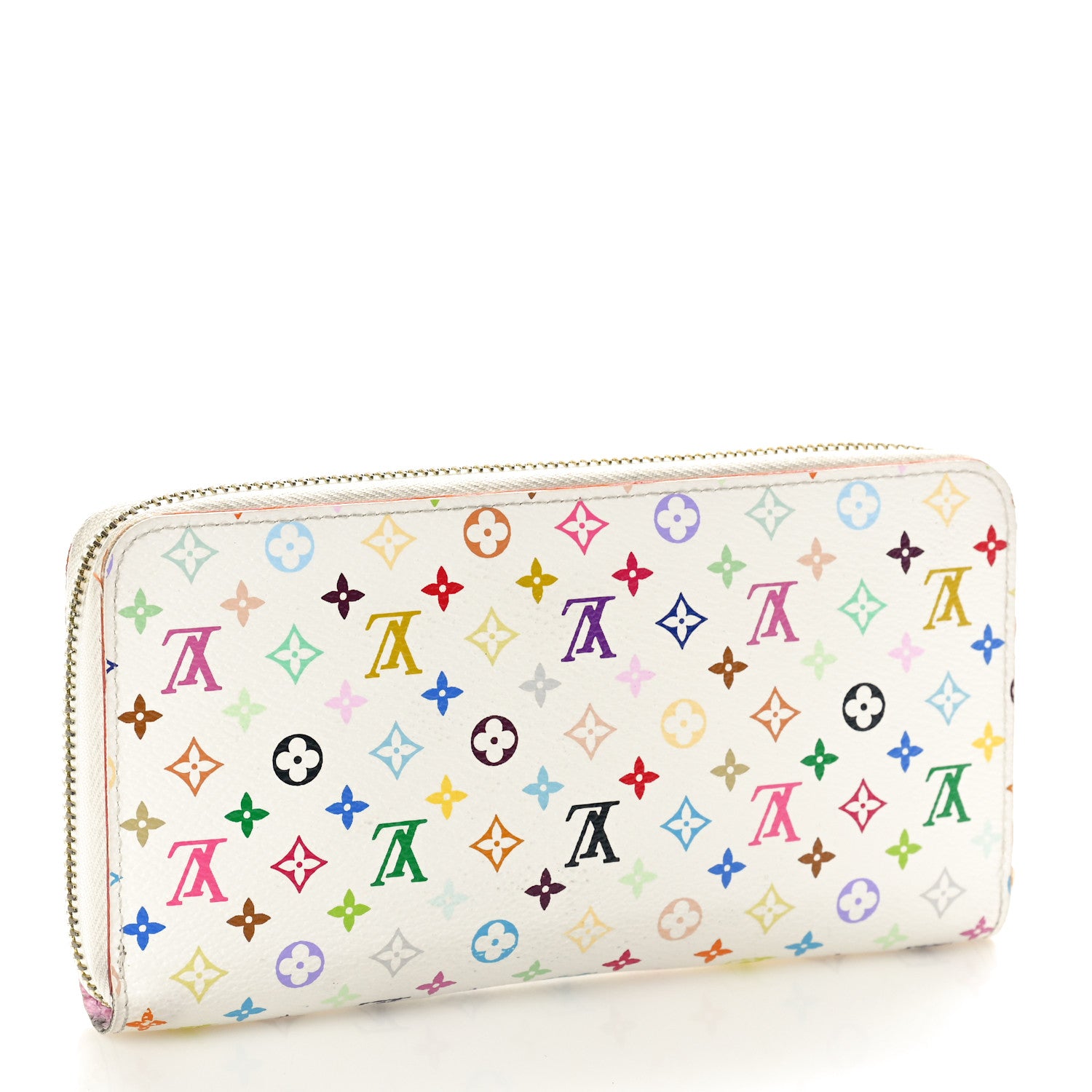 Louis Vuitton Monogram Multicolor Zippy Wallet White Litchi 3 of 9