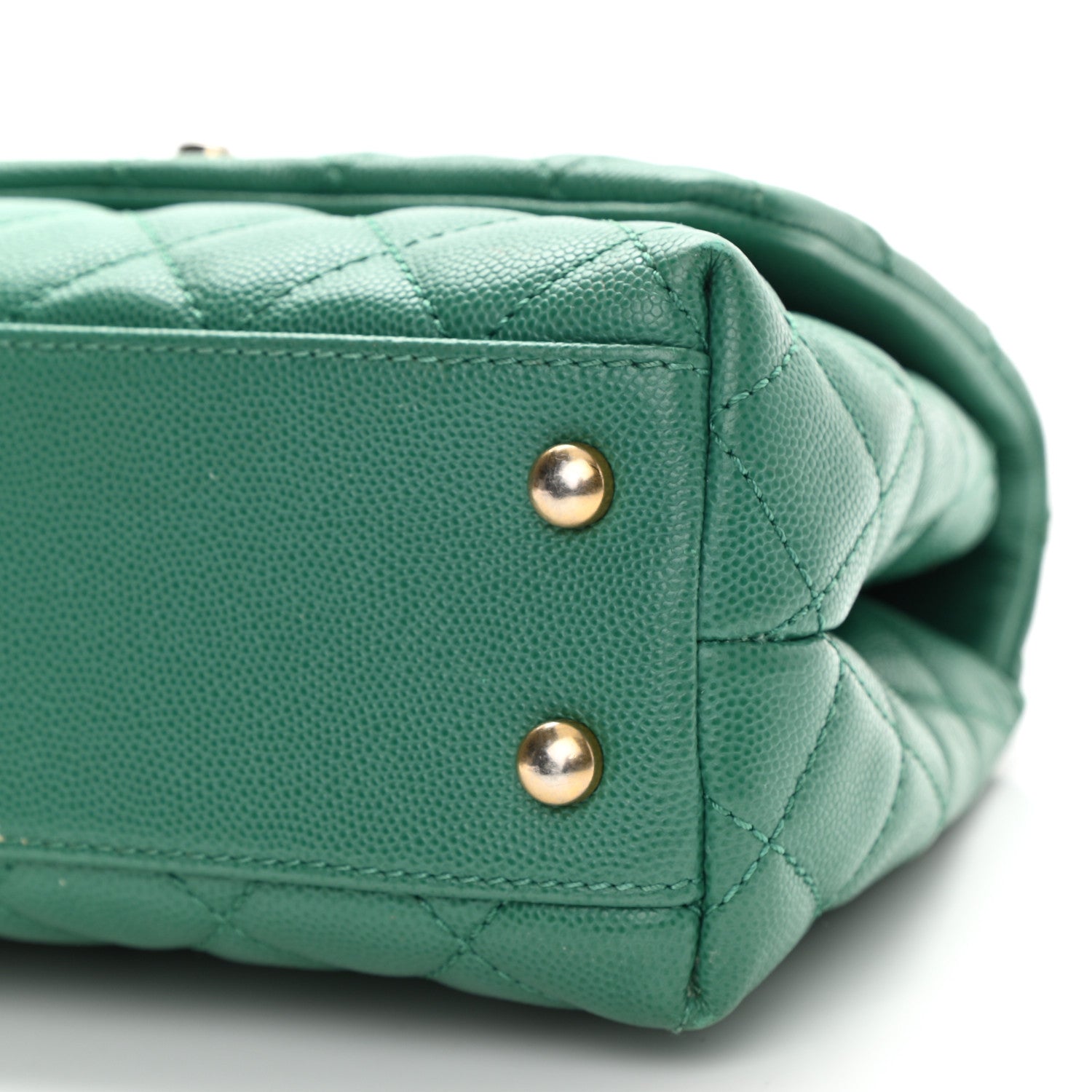 Chanel Caviar Quilted Lizard Embossed Mini Coco Handle Flap Green 10 of 13
