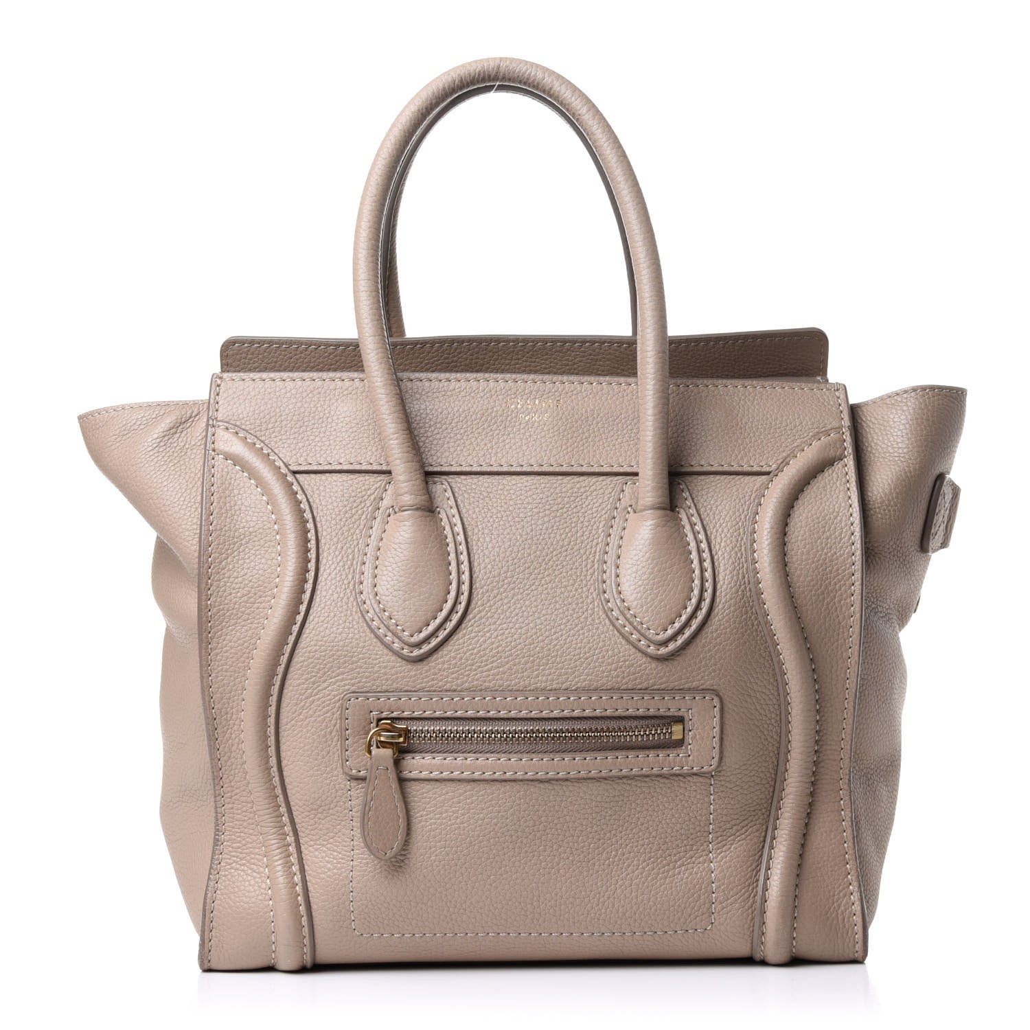 Celine Drummed Calfskin Micro Luggage Souris 1 of 14
