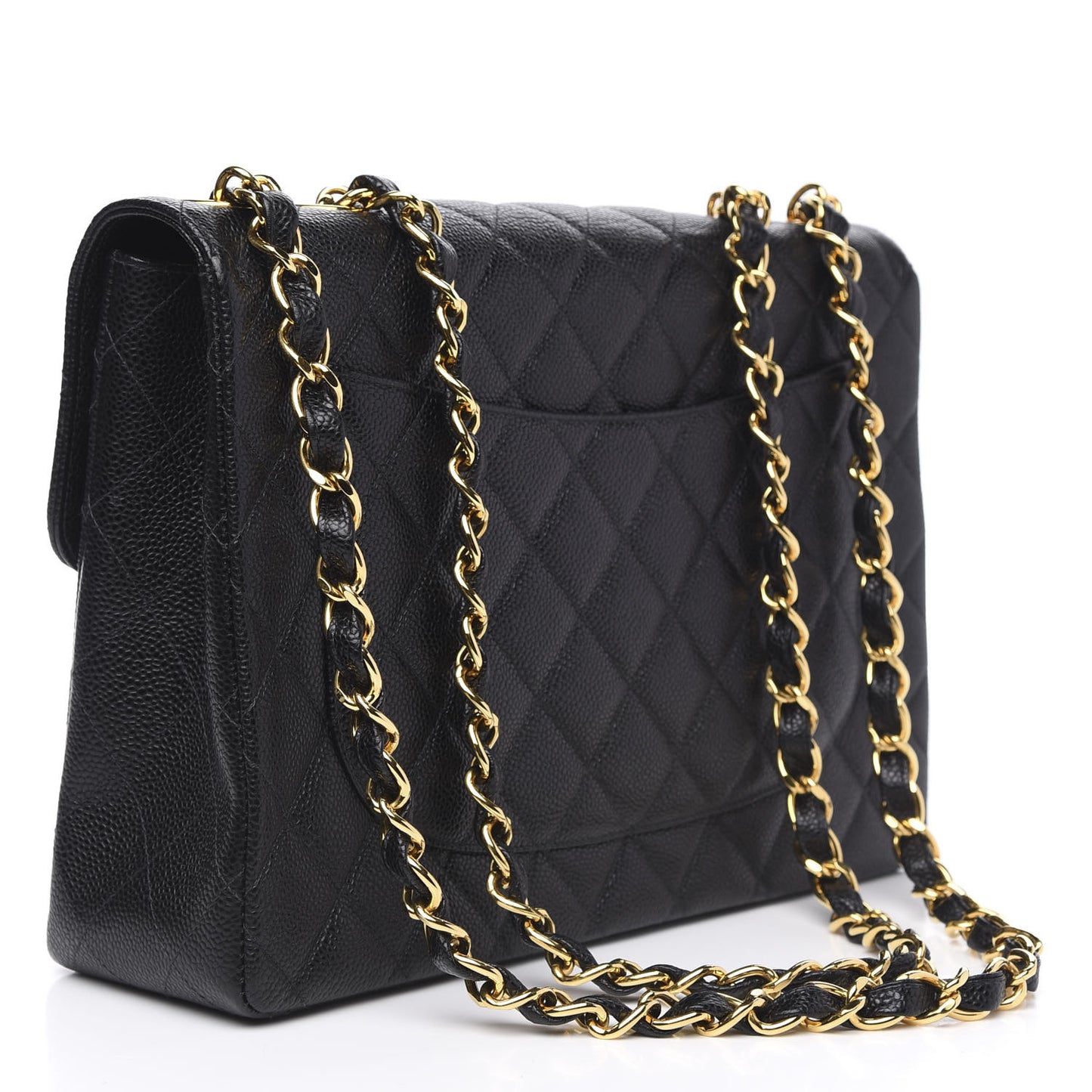 Caviar Quilted Jumbo Single Flap Black