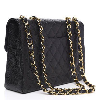 Chanel Caviar Quilted Jumbo Single Flap Black 3 of 11