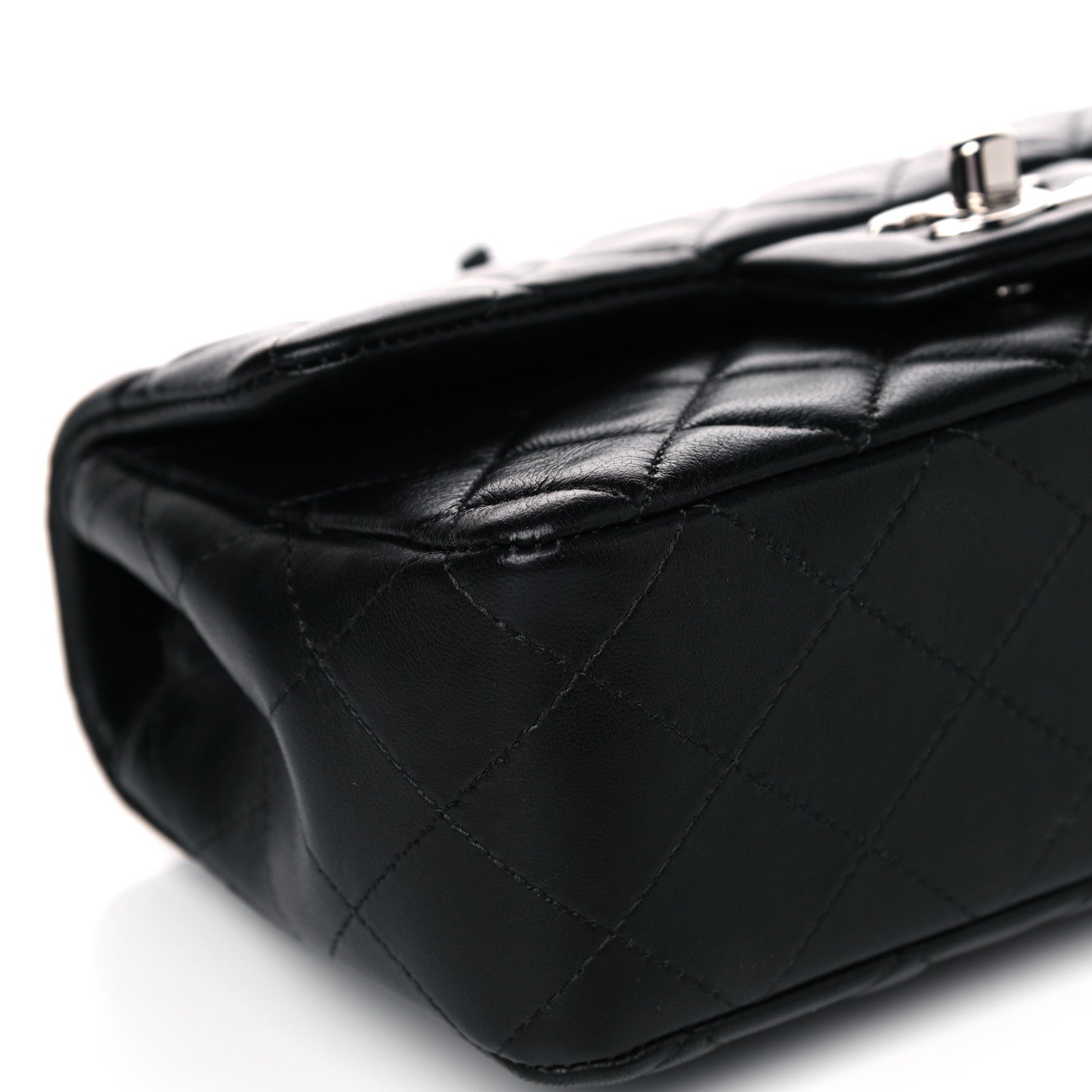 Chanel Lambskin Quilted Mini Rectangular Flap Black 9 of 13