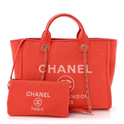 Chanel Mixed Fibers Small Deauville Tote Dark Orange 3 of 11