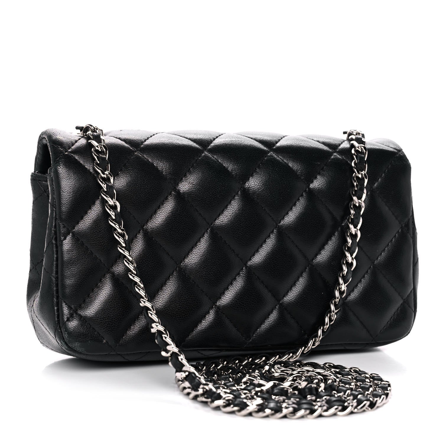 Chanel Lambskin Quilted Extra Mini Rectangular Flap Black 3 of 11