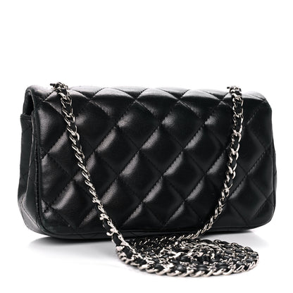 Chanel Lambskin Quilted Extra Mini Rectangular Flap Black 3 of 11