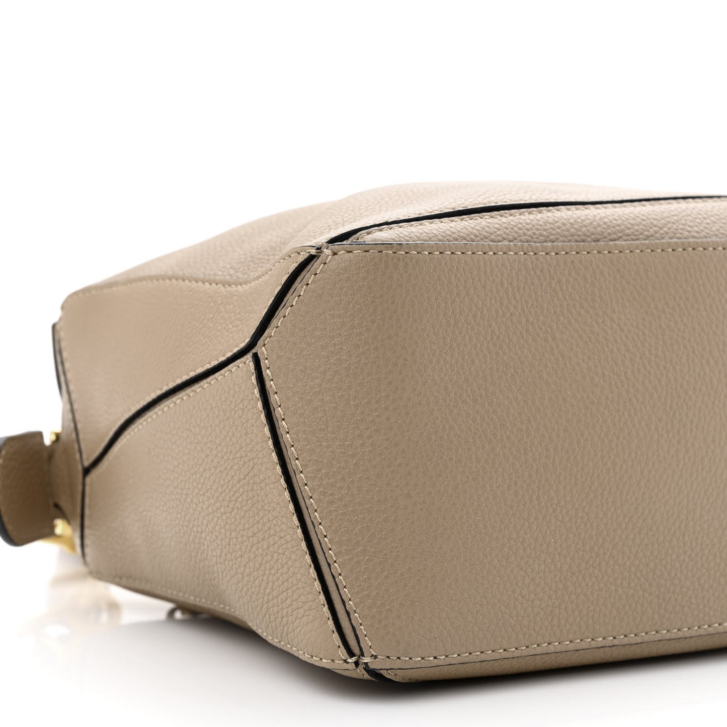 Grained Calfskin Small Puzzle Bag Sand