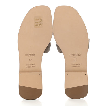 Hermes Epsom Oran Sandals 37 Etoupe 5 of 9