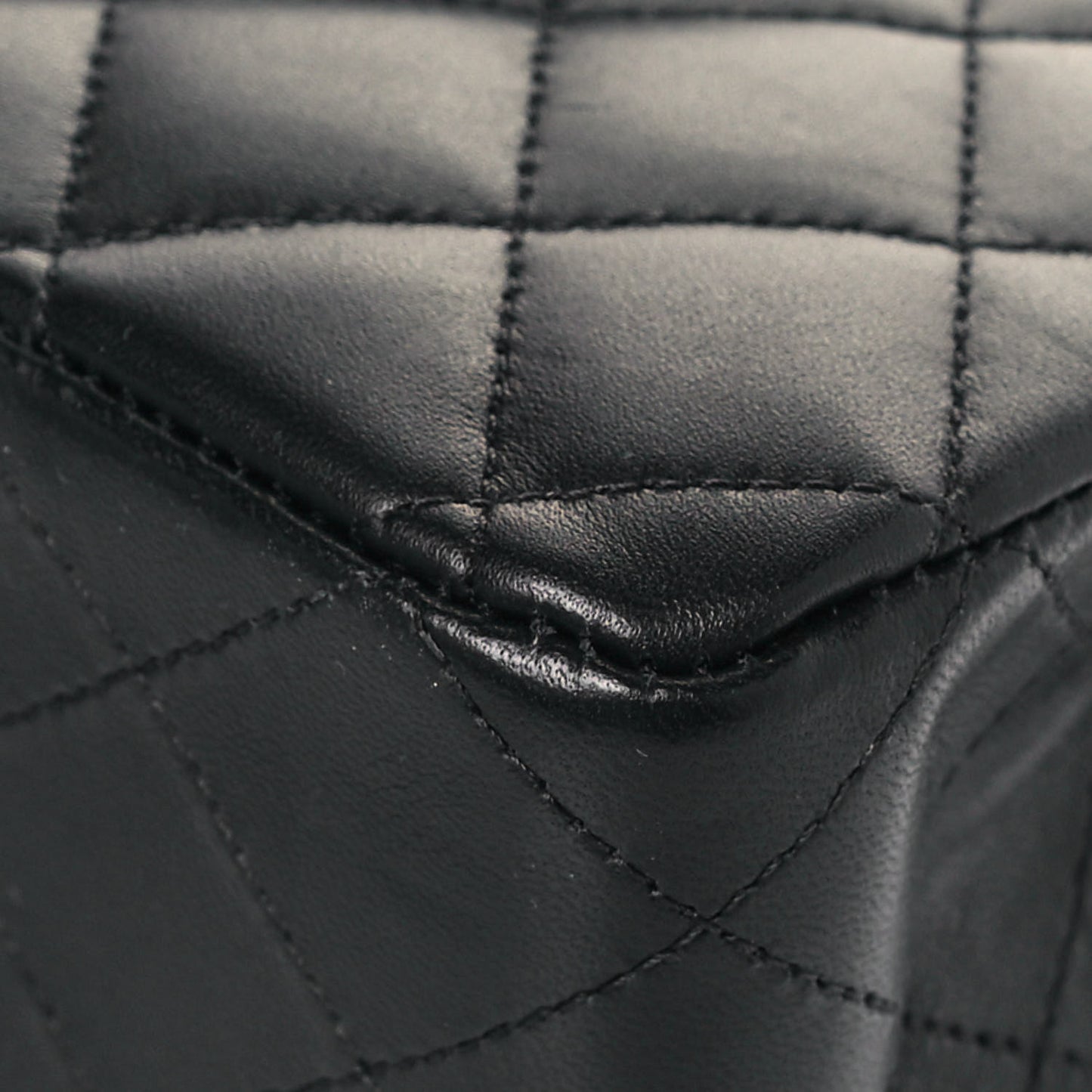 Lambskin Quilted Medium Double Flap Black