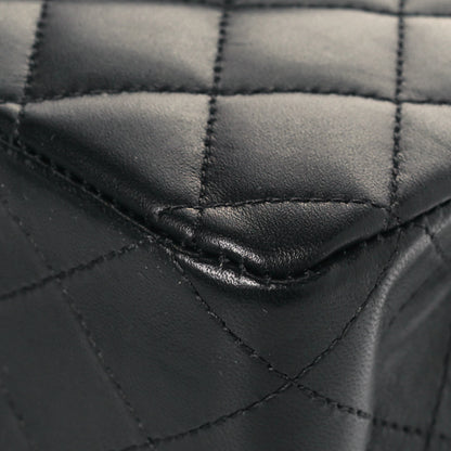 Chanel Lambskin Quilted Medium Double Flap Black 12 of 14
