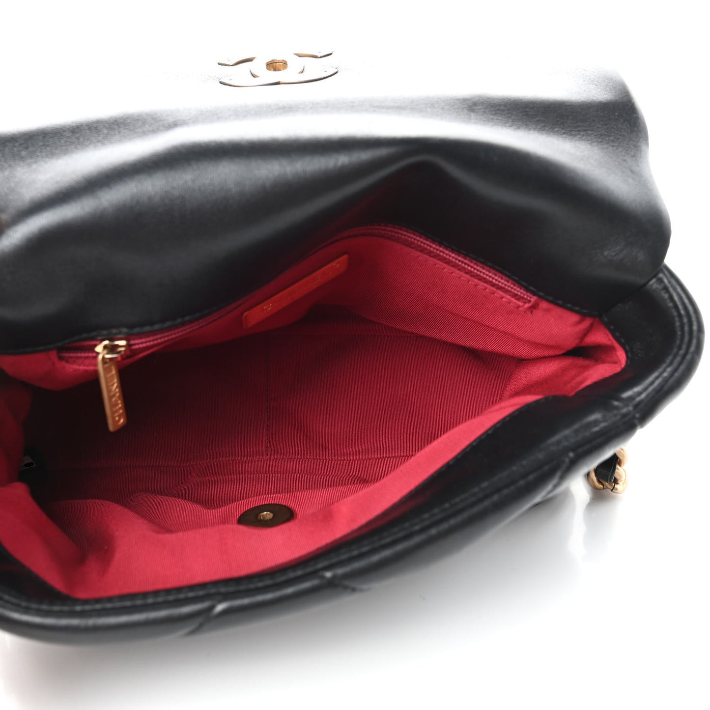 Goatskin Quilted Medium Chanel 19 Flap Black