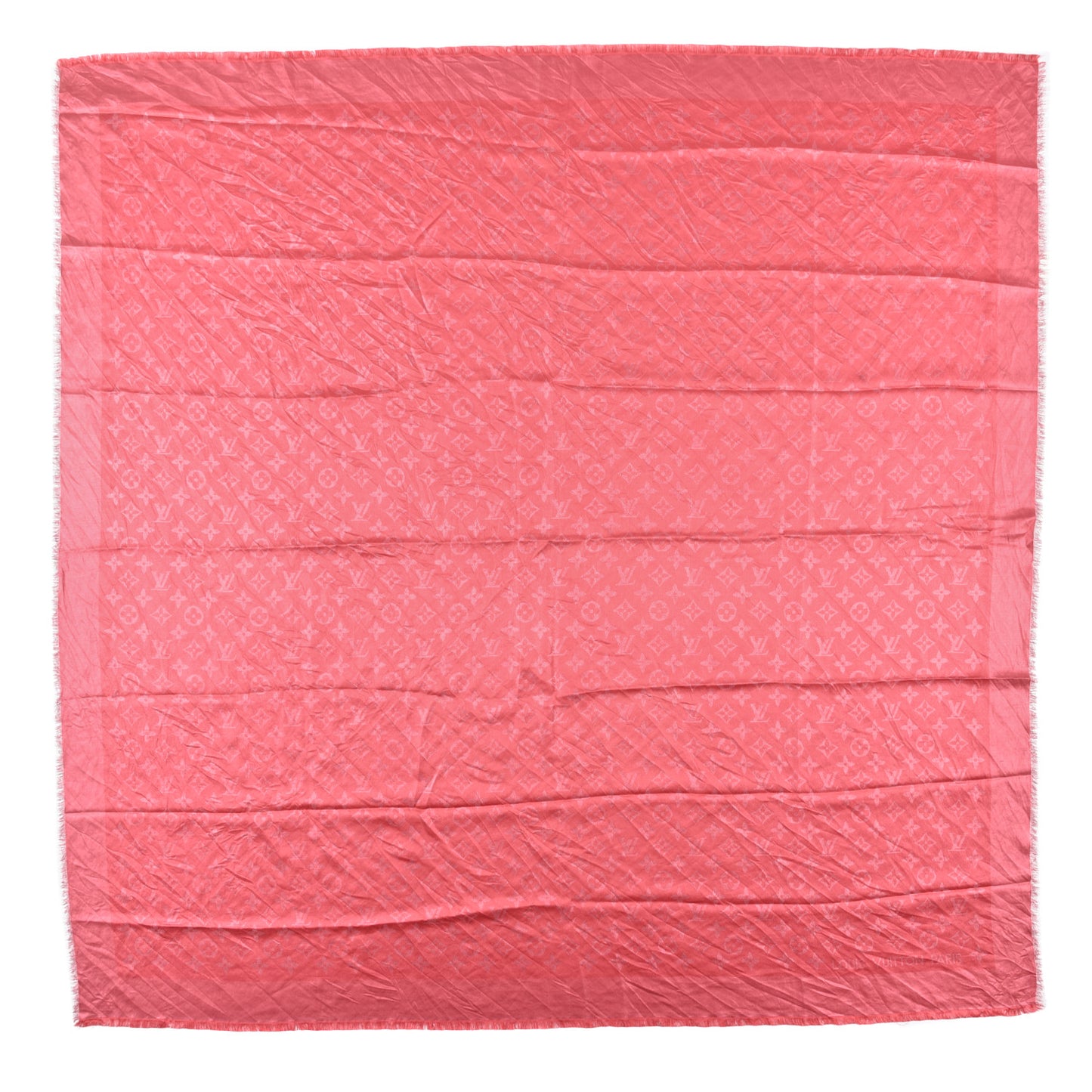 Silk Lurex Wool Monogram Shine Shawl Fuchsia
