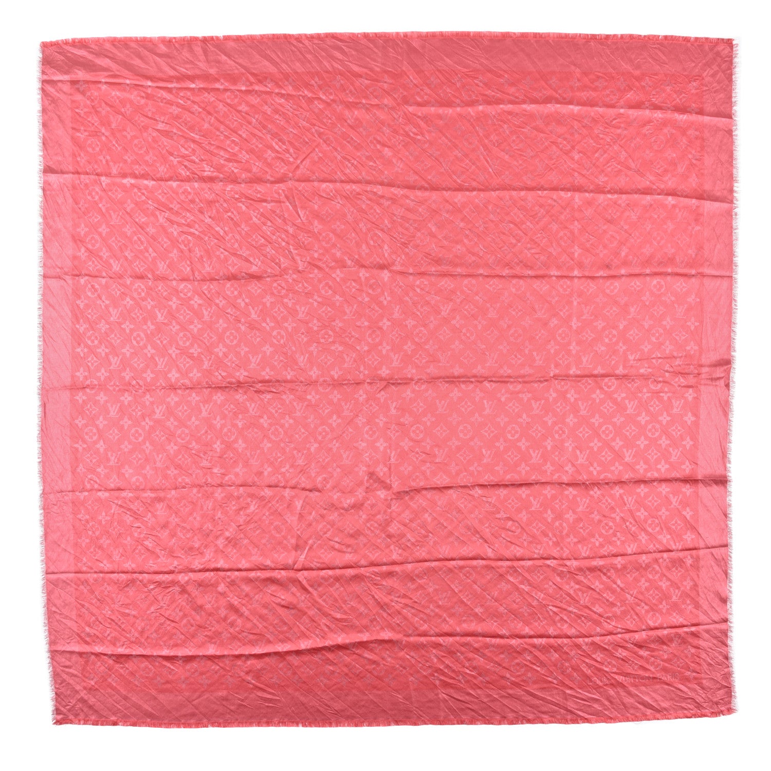 Louis Vuitton Silk Lurex Wool Monogram Shine Shawl Fuchsia 1 of 3