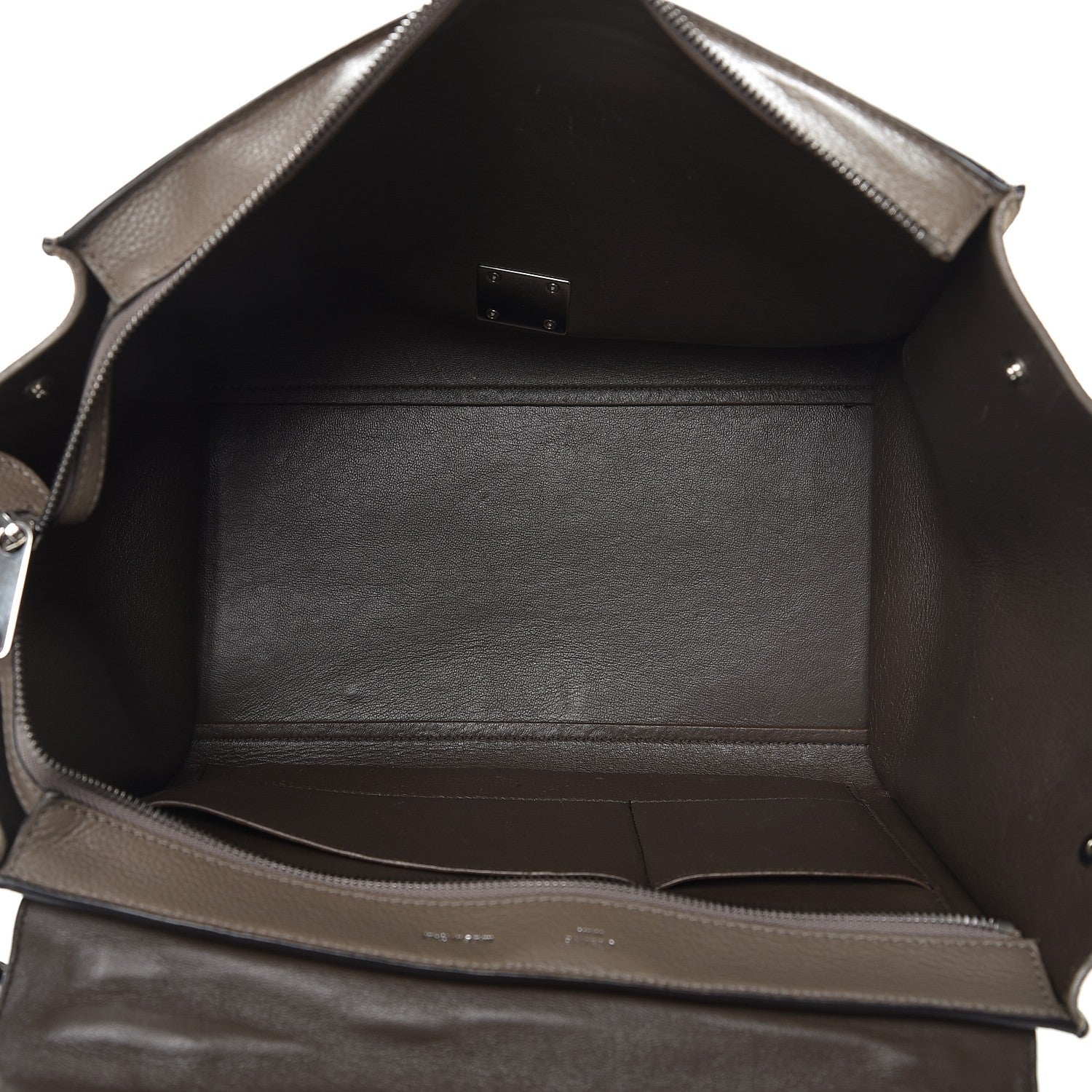 Celine Drummed Calfskin Suede Medium Trapeze Souris 6 of 10