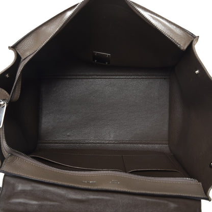 Celine Drummed Calfskin Suede Medium Trapeze Souris 6 of 10