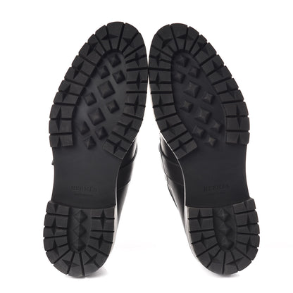Hermes Calfskin Mens Buckle Loafers 42.5 Black 5 of 10