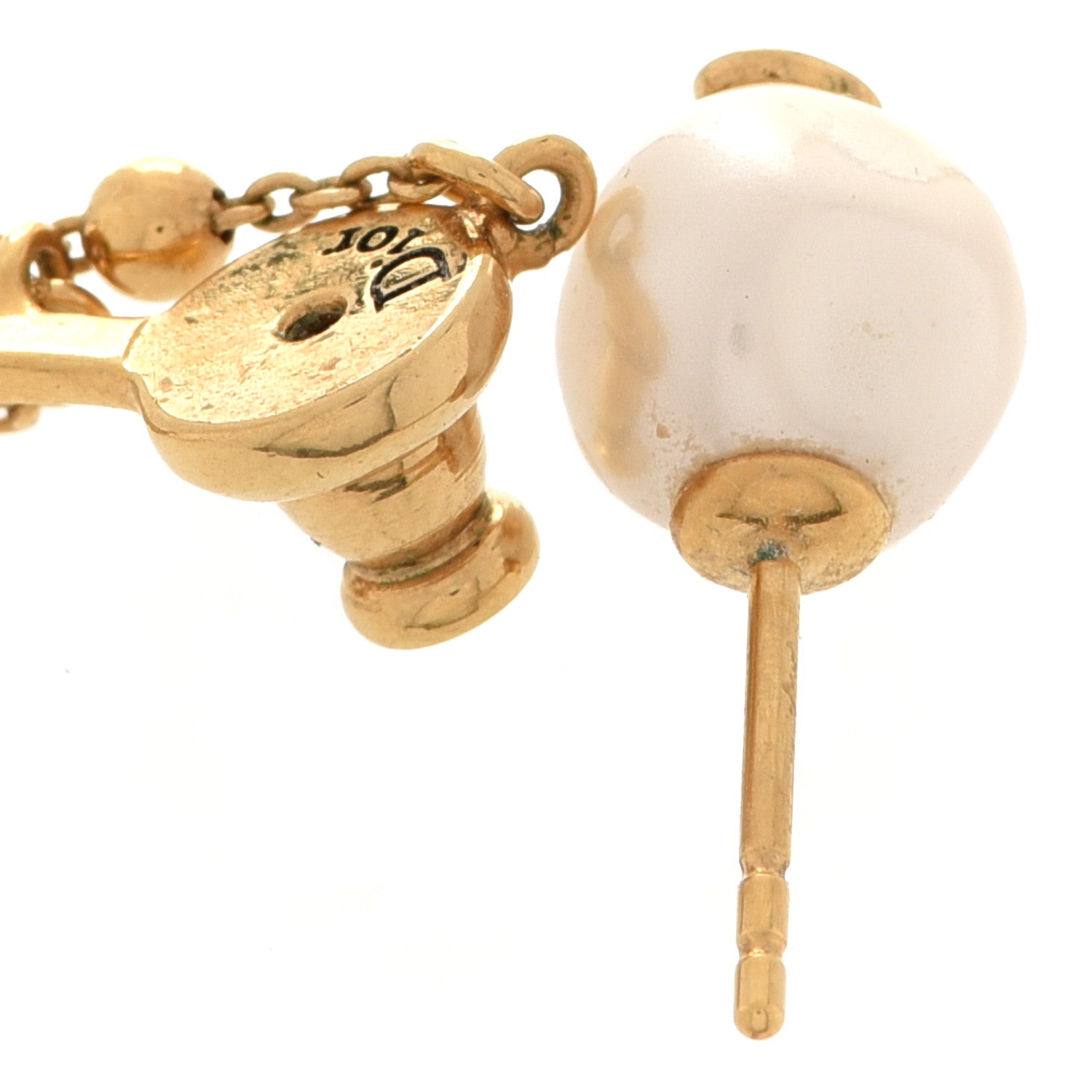 Christian Dior Pearl Shiny-D Earring Gold 3 of 5
