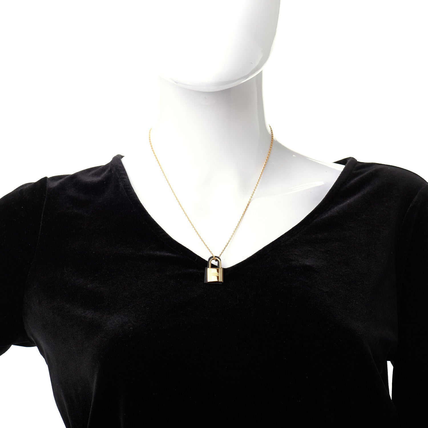 Hermes Swift Small O'Kelly Pendant Necklace Black 2 of 8