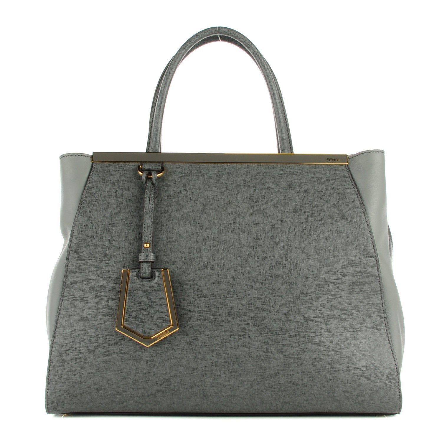 Fendi Vitello Elite Flamingo Regular 2Jours Tote Grigio Grigio Chiaro 1 of 7