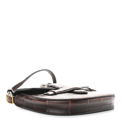 Celine Crocodile Embossed Calfskin Mini Symmetrical Bag Brown 4 of 10