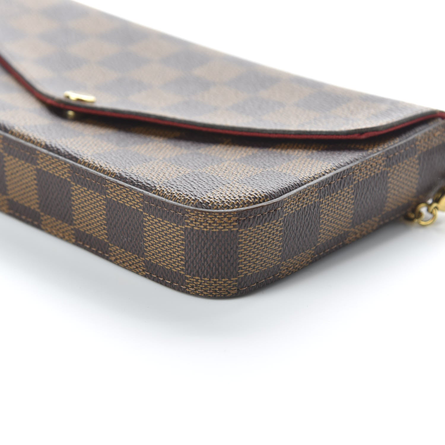Louis Vuitton Damier Ebene Pochette Felicie Chain Wallet 7 of 10