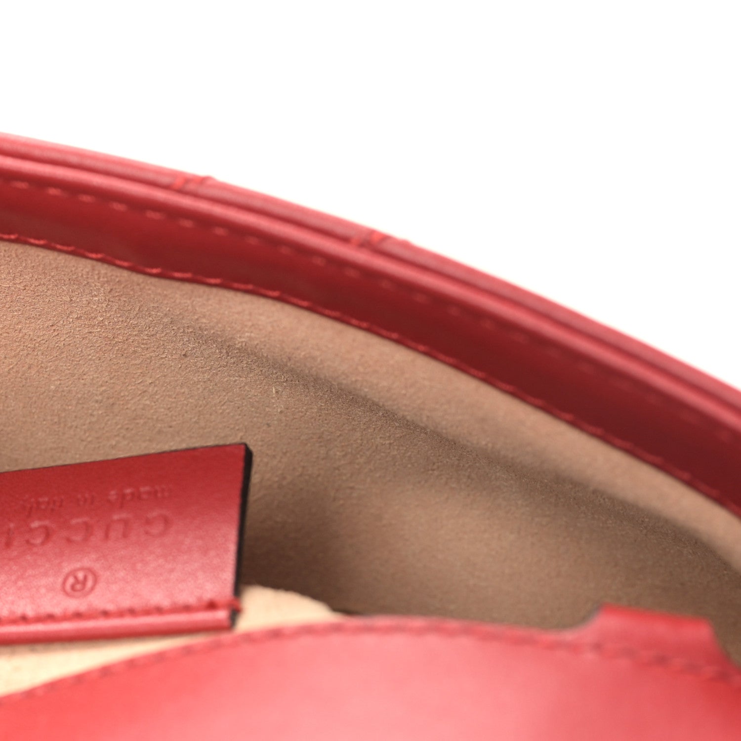 Gucci Calfskin Matelasse Super Mini GG Marmont Shoulder Bag Hibiscus Red 10 of 11