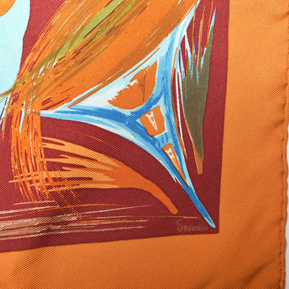 Hermes Silk Le Tour Eiffel S'Envole Pocket Square Scarf 4 of 5