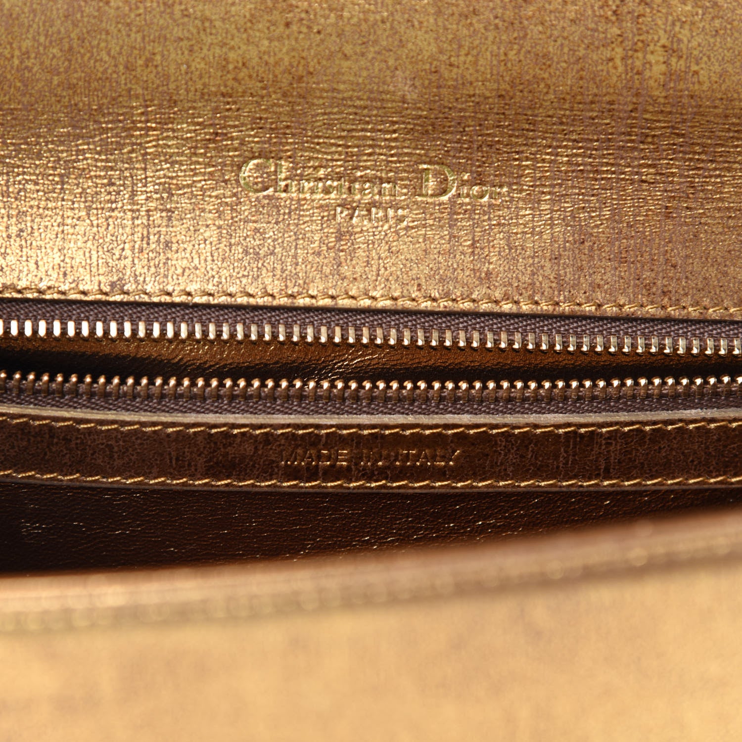 Christian Dior Metallic Brushed Calfskin Small Diorama Flap Bag Gold 9 of 12