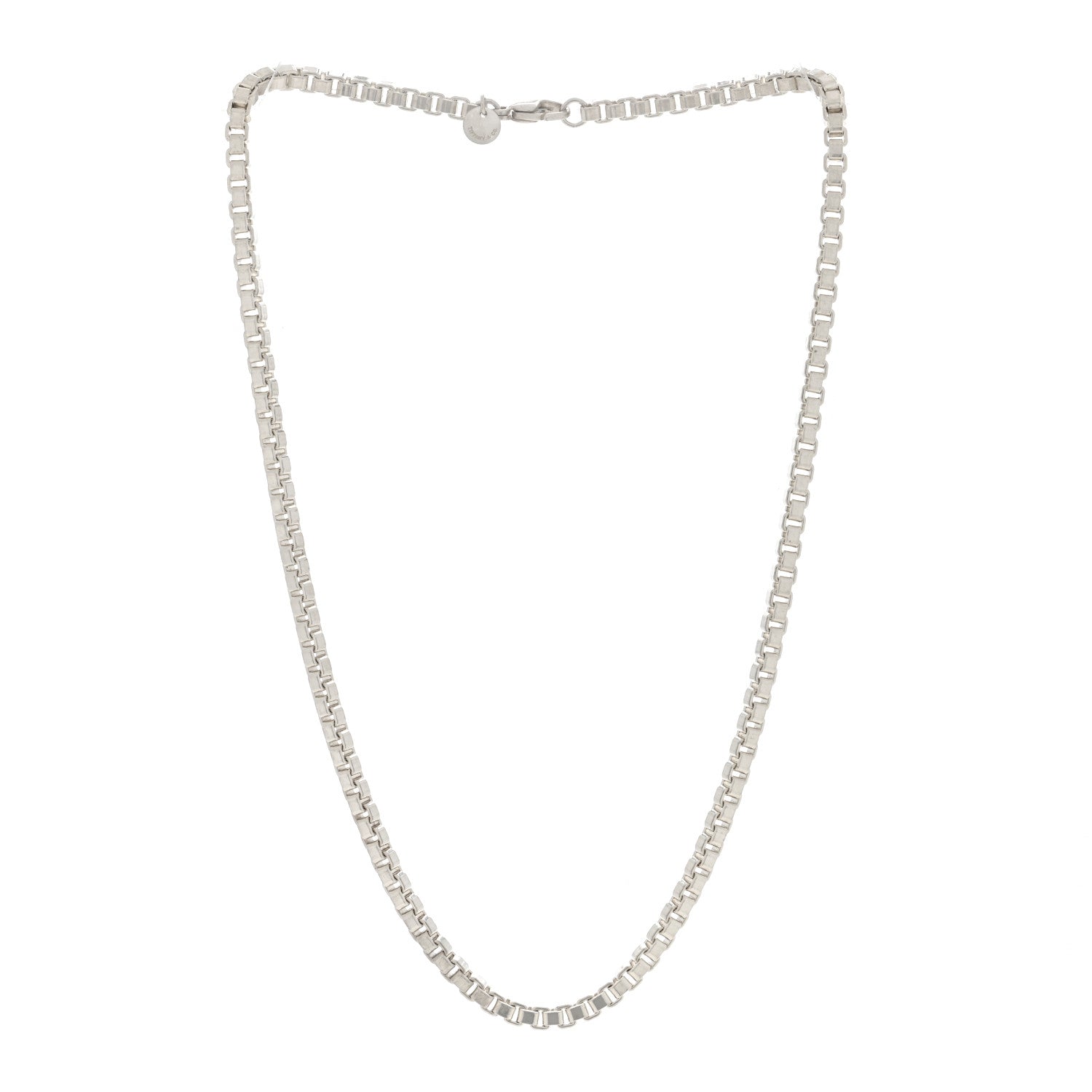 Tiffany Sterling Silver 4mm Venetian Link Necklace 3 of 4