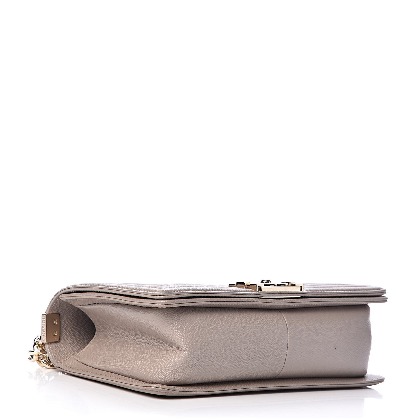 Caviar Quilted Medium Boy Flap Dark Beige