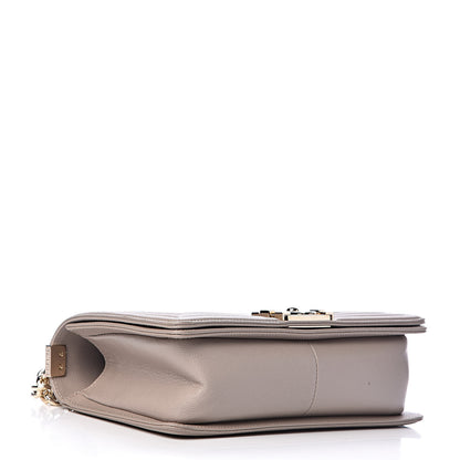 Chanel Caviar Quilted Medium Boy Flap Dark Beige 4 of 13