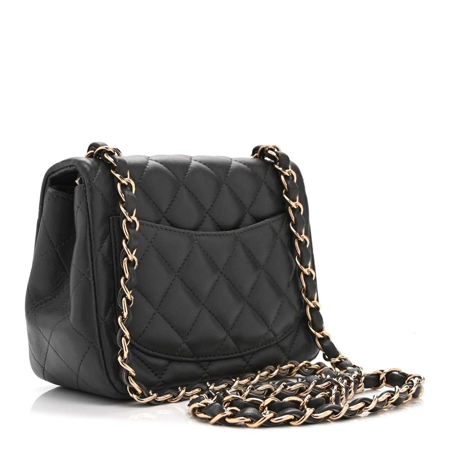 Chanel Lambskin Quilted Mini Square Flap Dark Grey 3 of 10