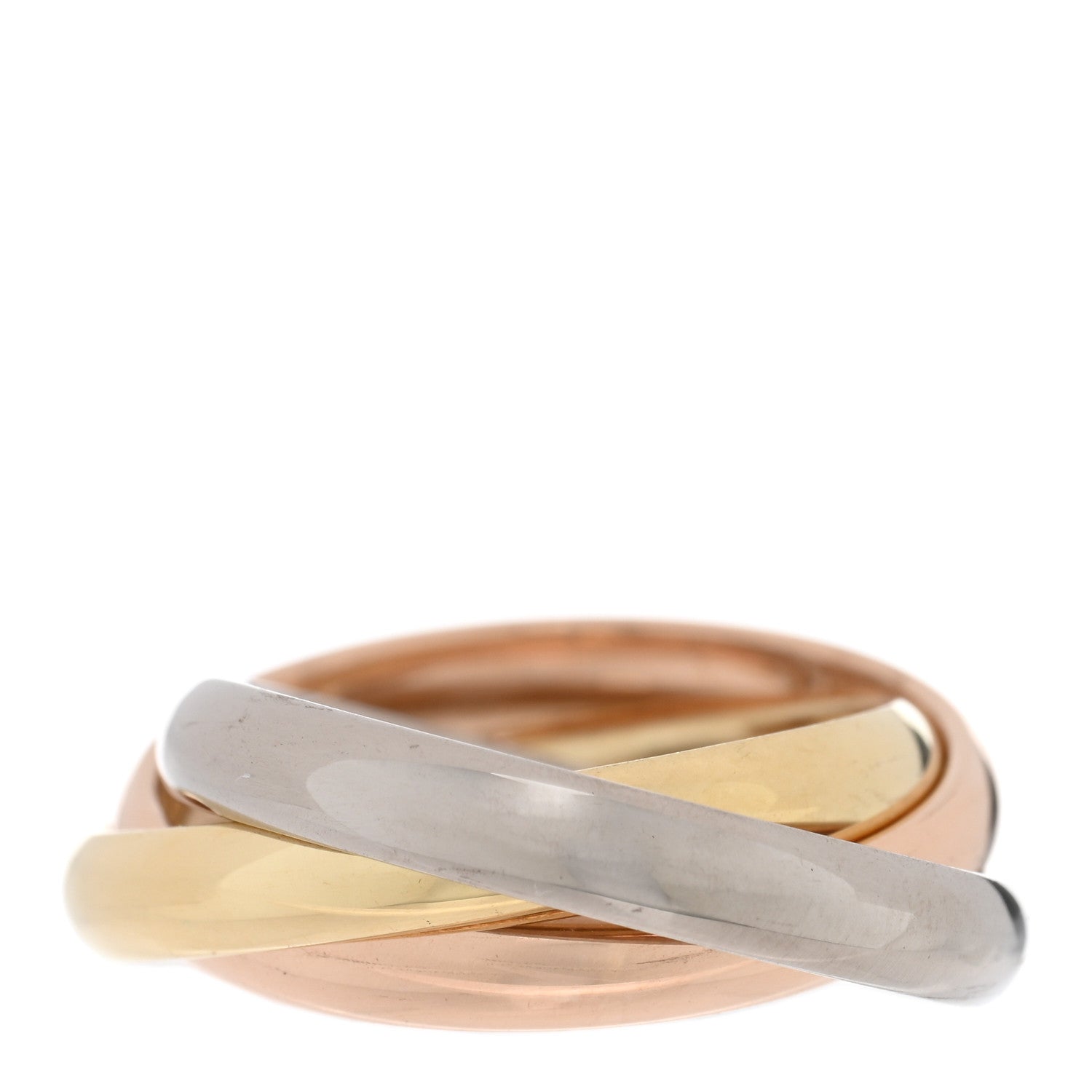 Cartier 18K Pink Yellow White Gold Small Trinity Ring 53 6.25 3 of 5