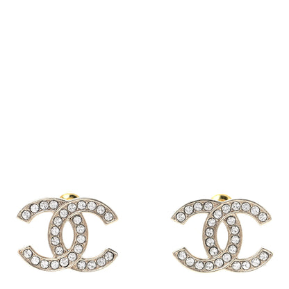 Chanel Crystal CC Earrings Gold 1 of 4