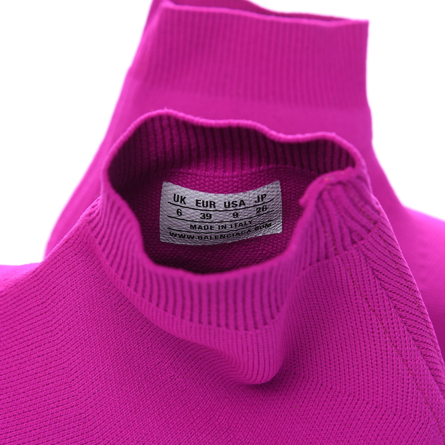 Balenciaga Neoprene Knit Womens Speed Sneakers 39 Fuchsia 6 of 7