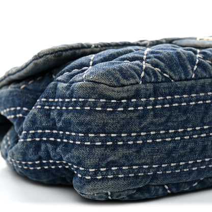 Chanel Denim Quilted Medium Denim Trip Single Flap Blue 9 of 11