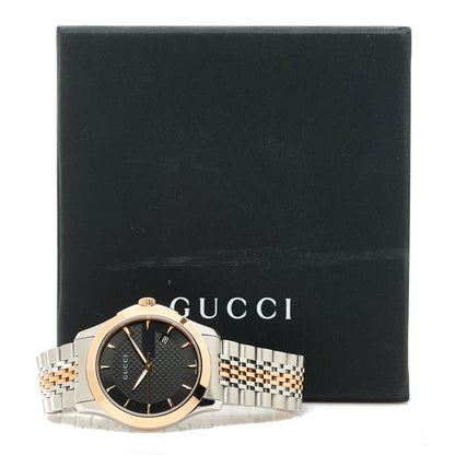 Gucci Stainless Steel 38mm G-Timeless Two Tone Quartz Watch Black 5 of 5