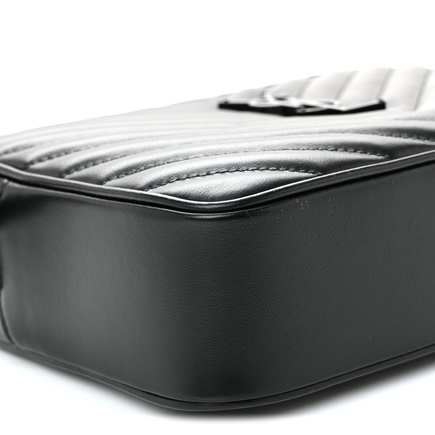Saint Laurent Calfskin Matelasse Monogram Monochrome Lou Camera Bag Black 9 of 10