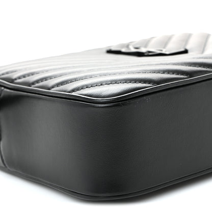 Saint Laurent Calfskin Matelasse Monogram Monochrome Lou Camera Bag Black 9 of 10