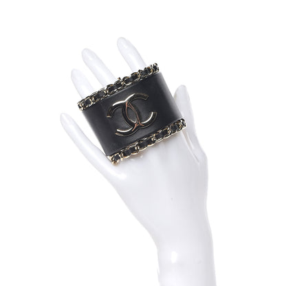 Chanel Lambskin Chain CC Cuff Black Gold 2 of 10
