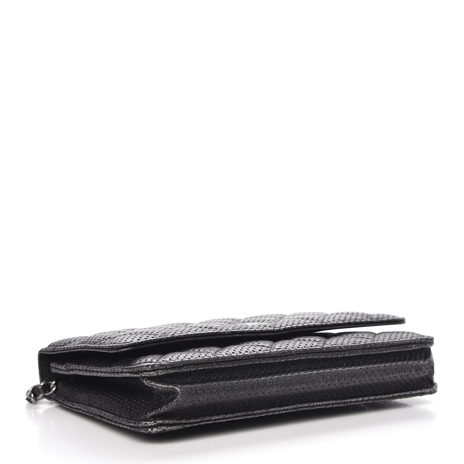 Chanel Perforated Lambskin Quilted Wallet On Chain WOC Black 4 of 11