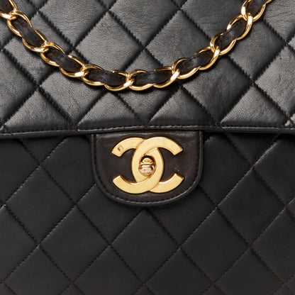 Chanel Lambskin Quilted XL Jumbo Single Flap Black 10 of 12