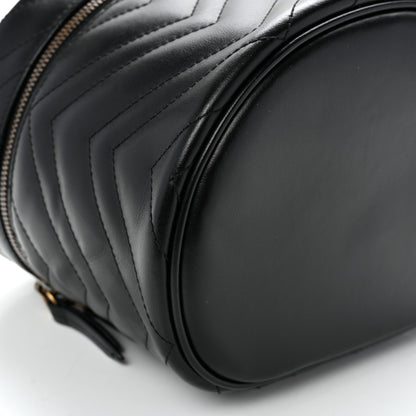 Gucci Calfskin Matelasse Small GG Marmont Vanity Cosmetic Case Black 9 of 11