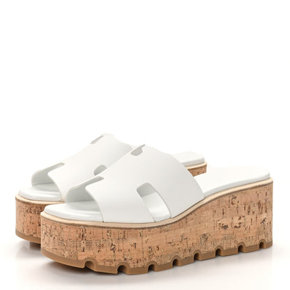 Hermes Calfskin Cork Eze 30 Sandals 36 White 4 of 10