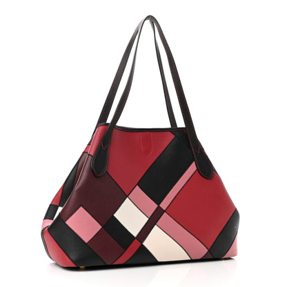 Burberry Grainy Calfskin Patchwork Medium Honeybrook Tote Pink Multicolor 2 of 11